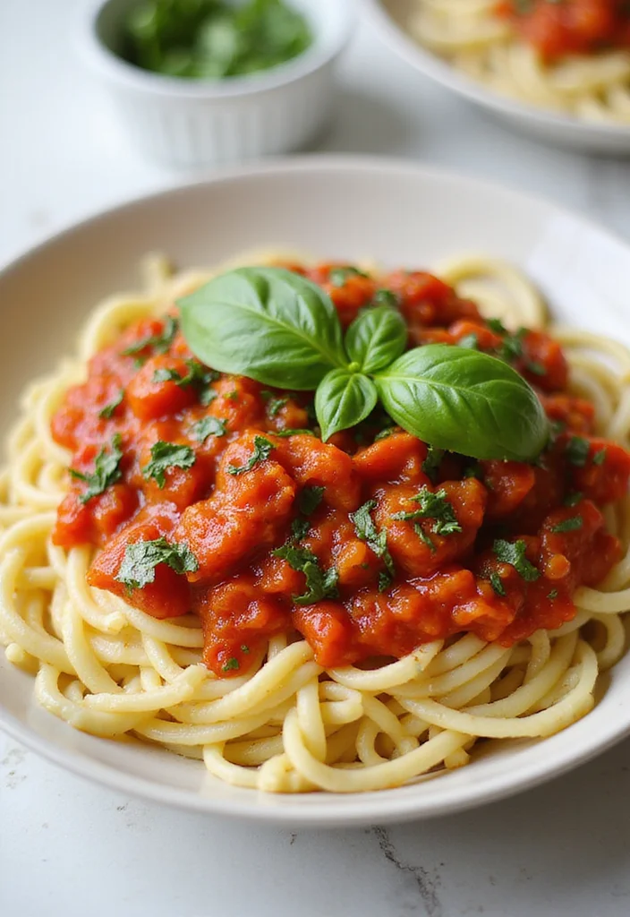 10 Healthy Noodle Recipes for Quick Weeknight Dinners - 10. Cauliflower Noodles with Tomato Basil Sauce