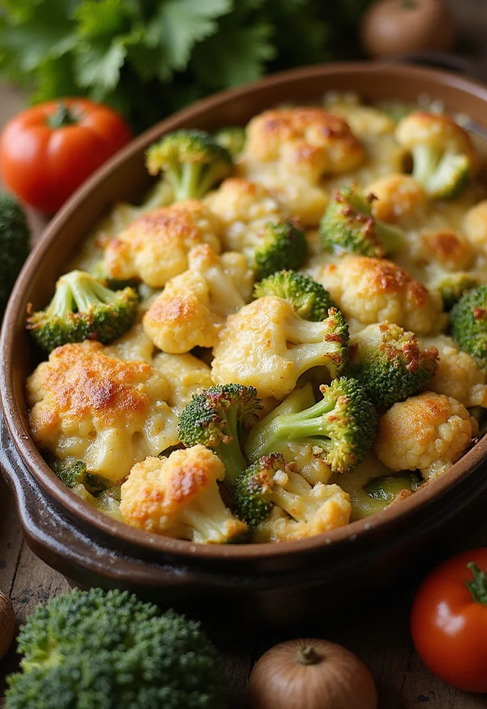 10 Keto Broccoli Recipes for Simple Everyday Dishes - 10. Broccoli and Cauliflower Gratin