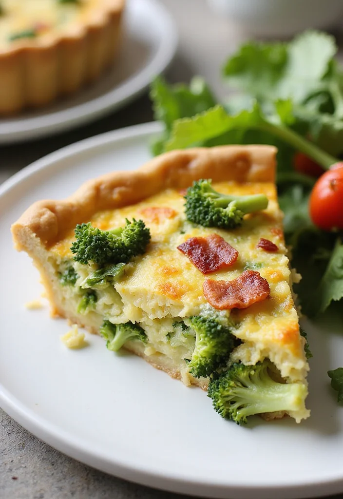 10 Keto Broccoli Recipes for Simple Everyday Dishes - 7. Broccoli and Bacon Quiche