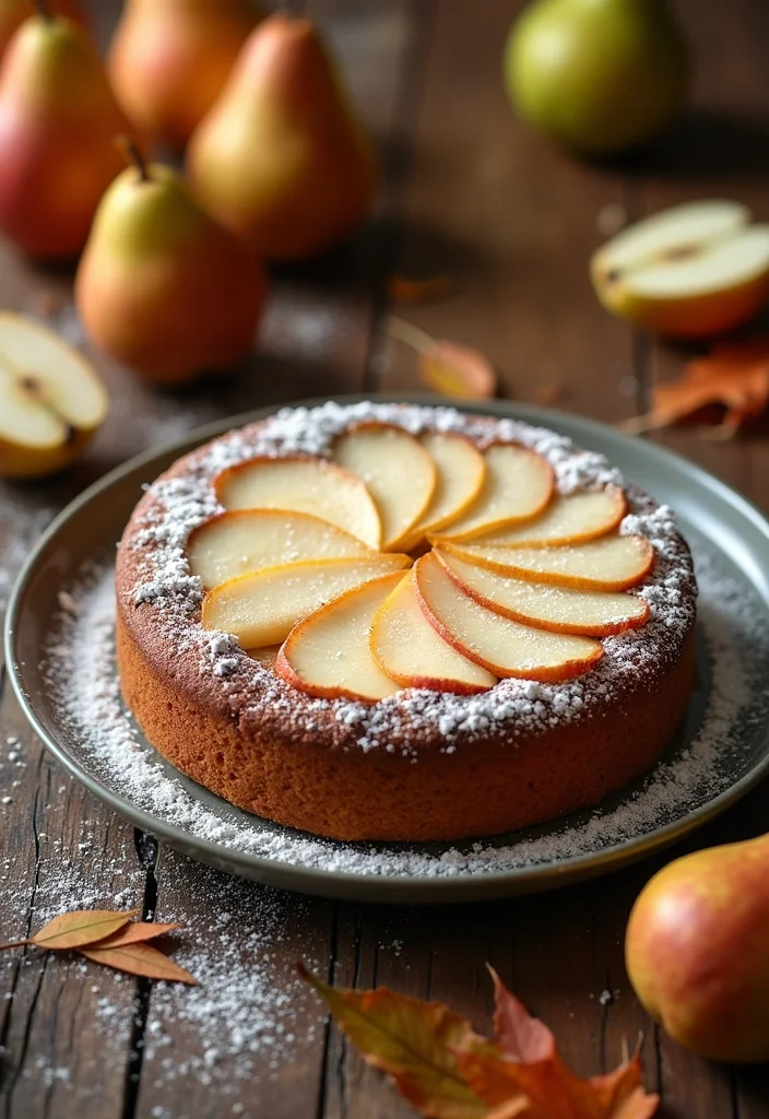 10 Pear Dessert Recipes for Cozy Baking Days - 1. Spiced Pear and Almond Cake
