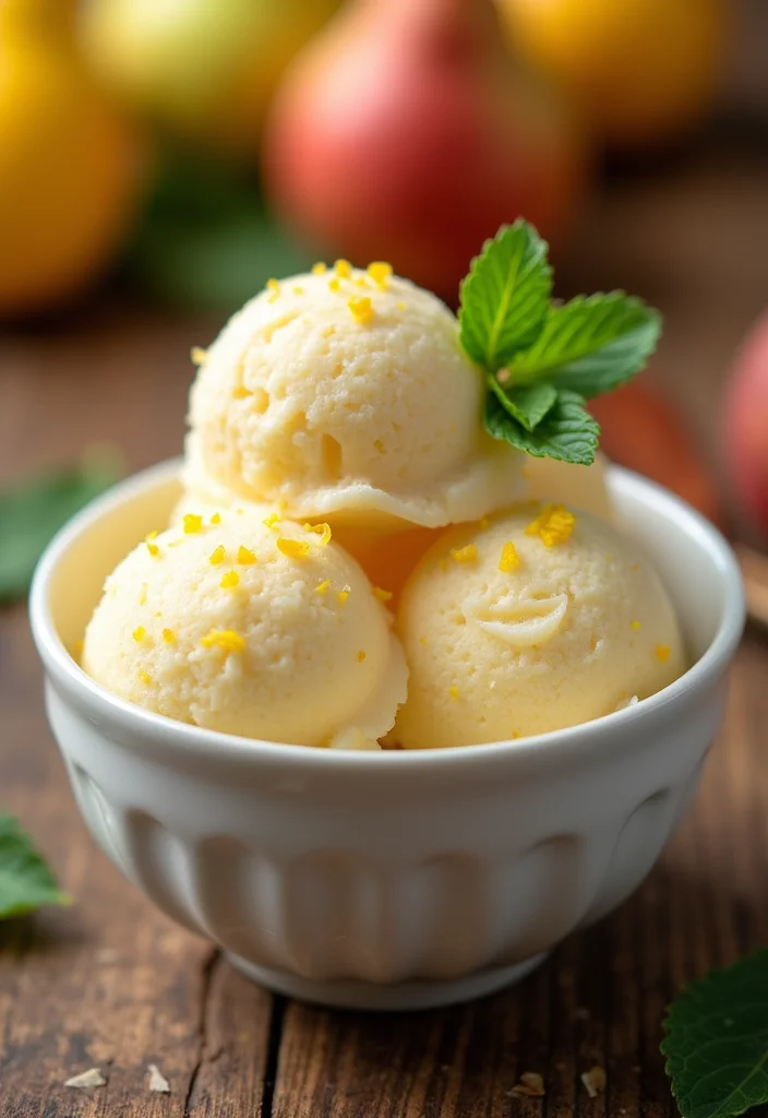 10 Pear Dessert Recipes for Cozy Baking Days - 10. Pear Sorbet with Lemon Zest
