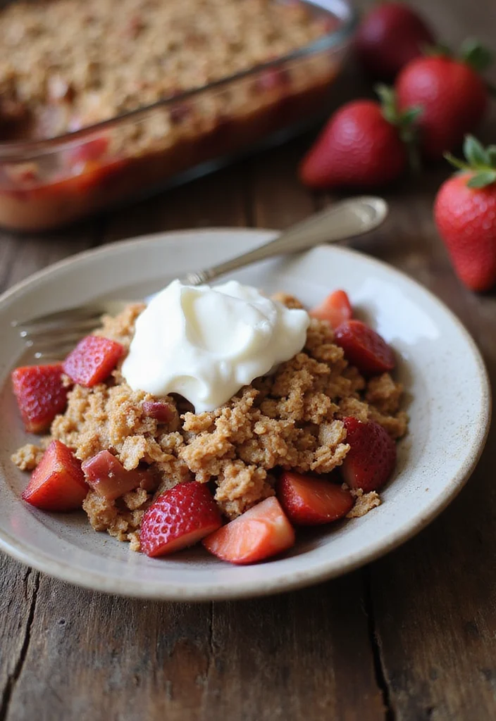 10 Quick Oatmeal Dessert Recipes for Sweet Snacks - 10. Strawberry Rhubarb Oatmeal Crisp