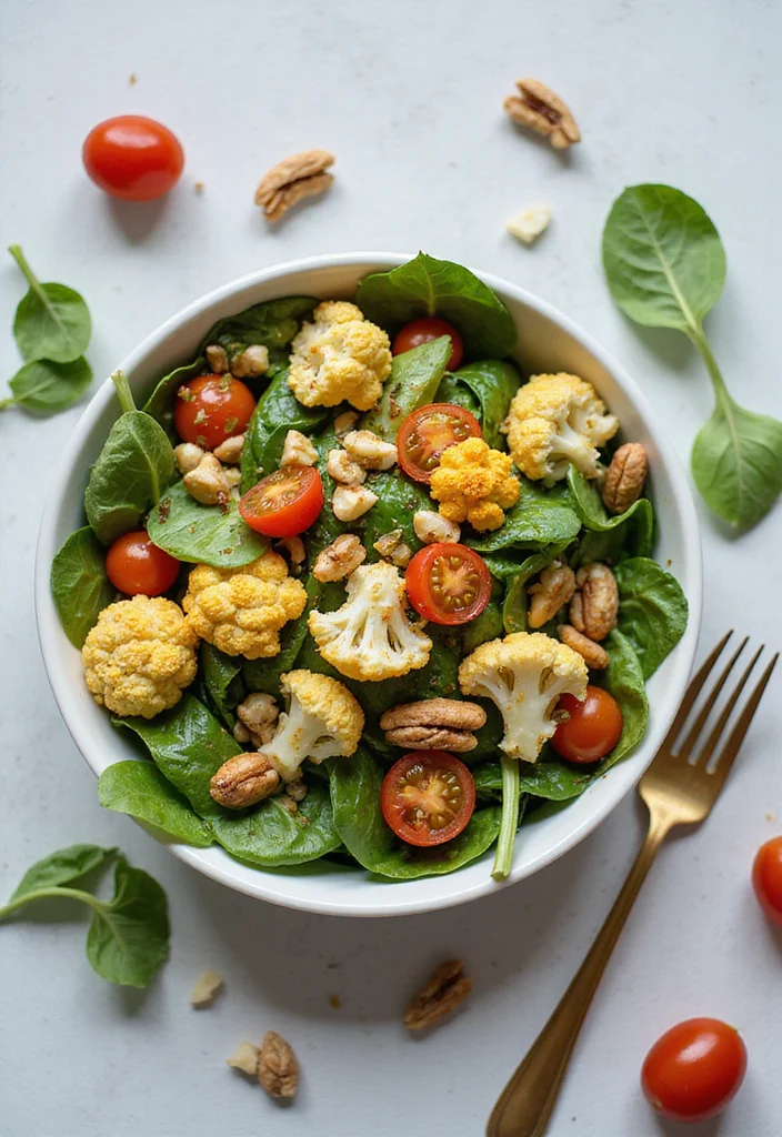 10 Vegan Cauliflower Recipes for Versatile Cooking - 10. Cauliflower and Spinach Salad