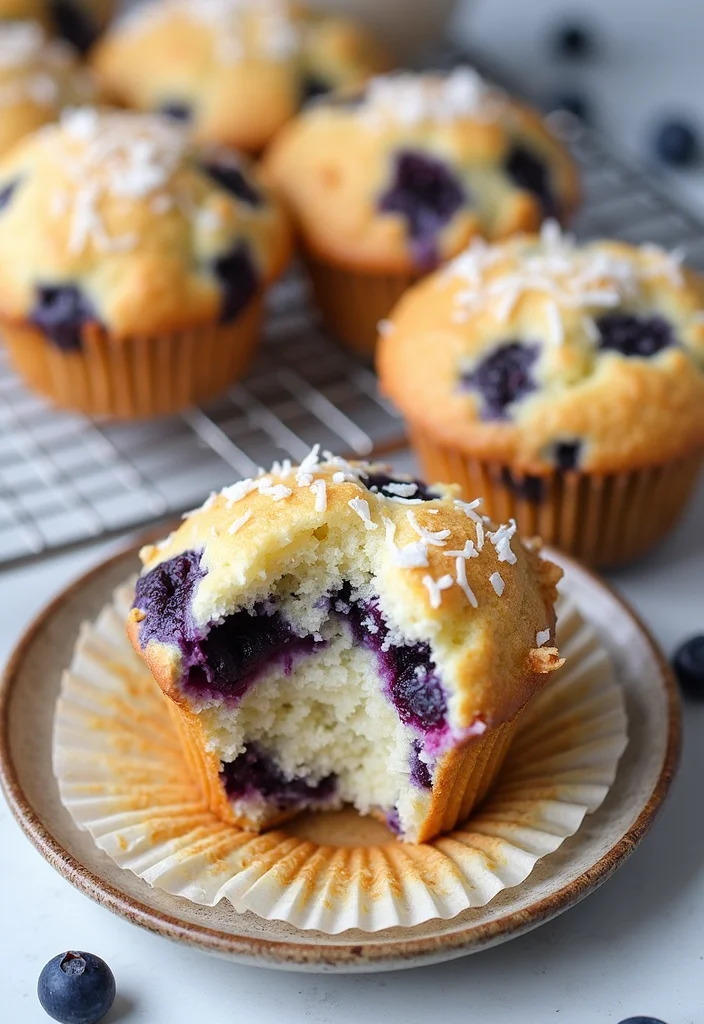 12 Blueberry Dessert Recipes Full of Bright Sweet Flavor - 5. Blueberry Coconut Muffins