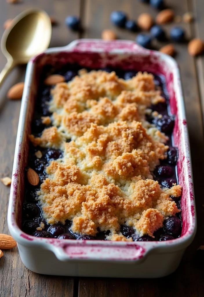 12 Blueberry Dessert Recipes Full of Bright Sweet Flavor - 8. Blueberry Almond Crumble