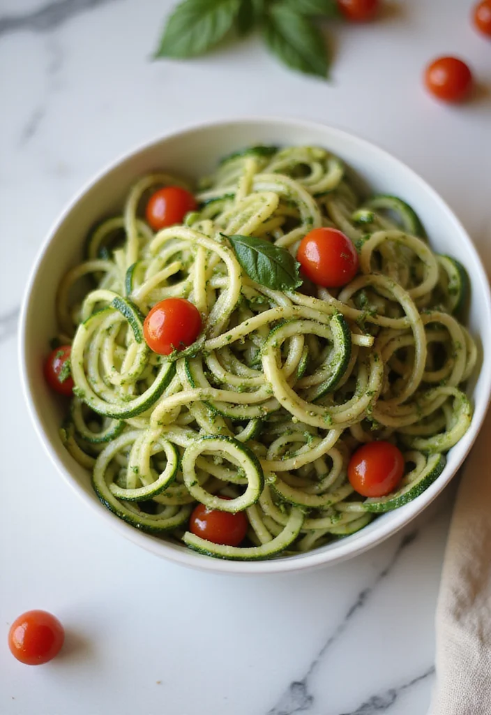 12 Easy Dinner Recipes for Two with Minimal Prep - 9. Zucchini Noodles with Pesto