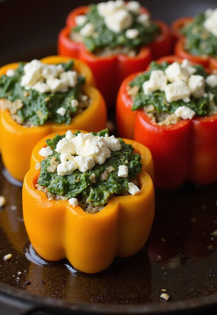 12 Griddle Dinner Recipes for Quick Weeknight Cooking - 7. Spinach and Feta Stuffed Peppers