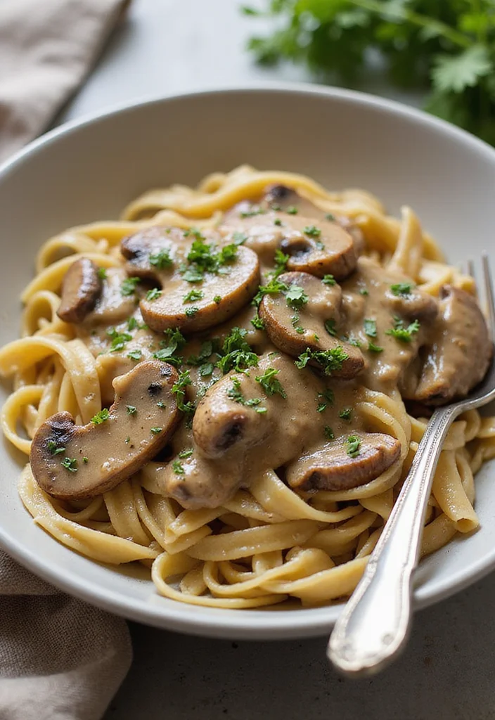 12 Healthy Dairy Free Dinner Recipes for Clean Eating - 1. Creamy Vegan Mushroom Stroganoff