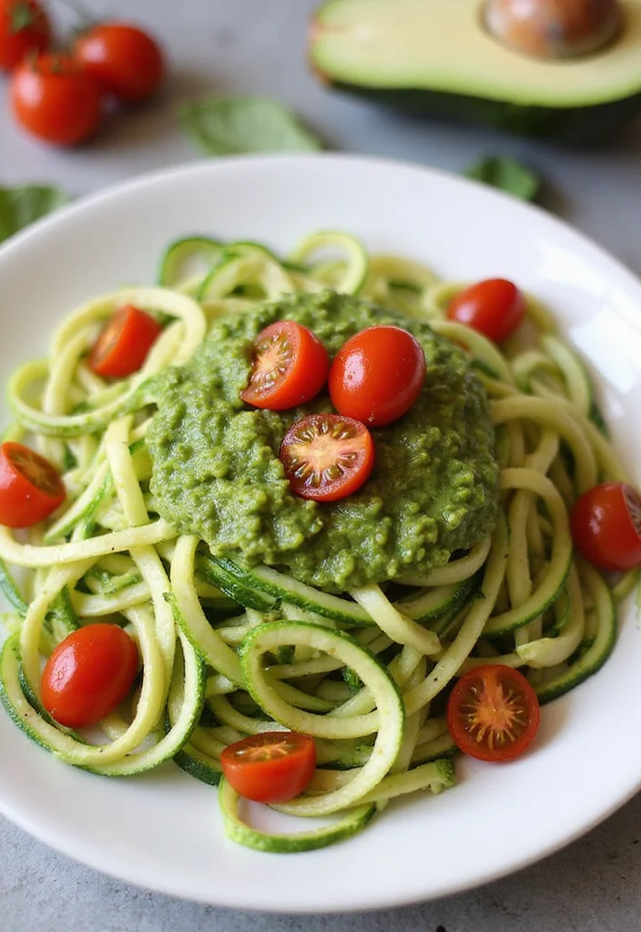 12 Healthy Dairy Free Dinner Recipes for Clean Eating - 3. Zucchini Noodles with Avocado Pesto