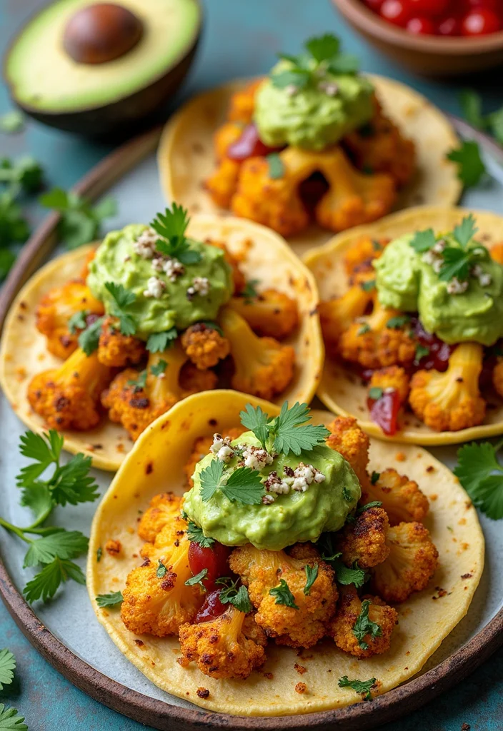 12 Healthy Dairy Free Dinner Recipes for Clean Eating - 6. Cauliflower Tacos with Avocado Cream