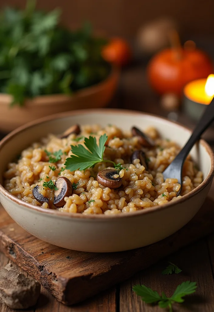 12 Healthy Fall Recipes with Warm Seasonal Flavors - 11. Caramelized Onion & Mushroom Risotto