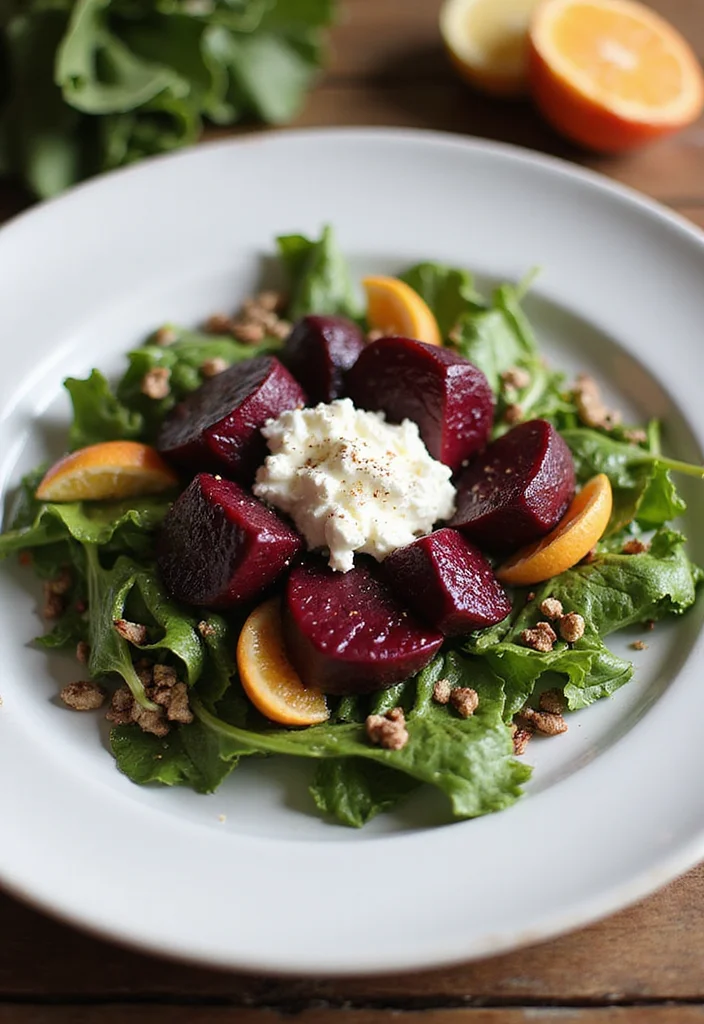 12 Healthy Fall Recipes with Warm Seasonal Flavors - 5. Roasted Beet & Goat Cheese Salad