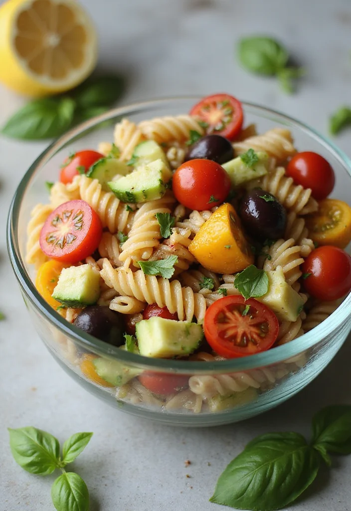 12 Healthy Meal Prep Recipes for Stress Free Weeks - 4. Mediterranean Pasta Salad