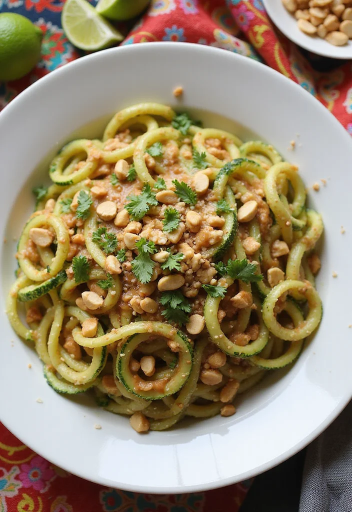 12 Healthy Meal Prep Recipes for Stress Free Weeks - 8. Thai Peanut Zoodles