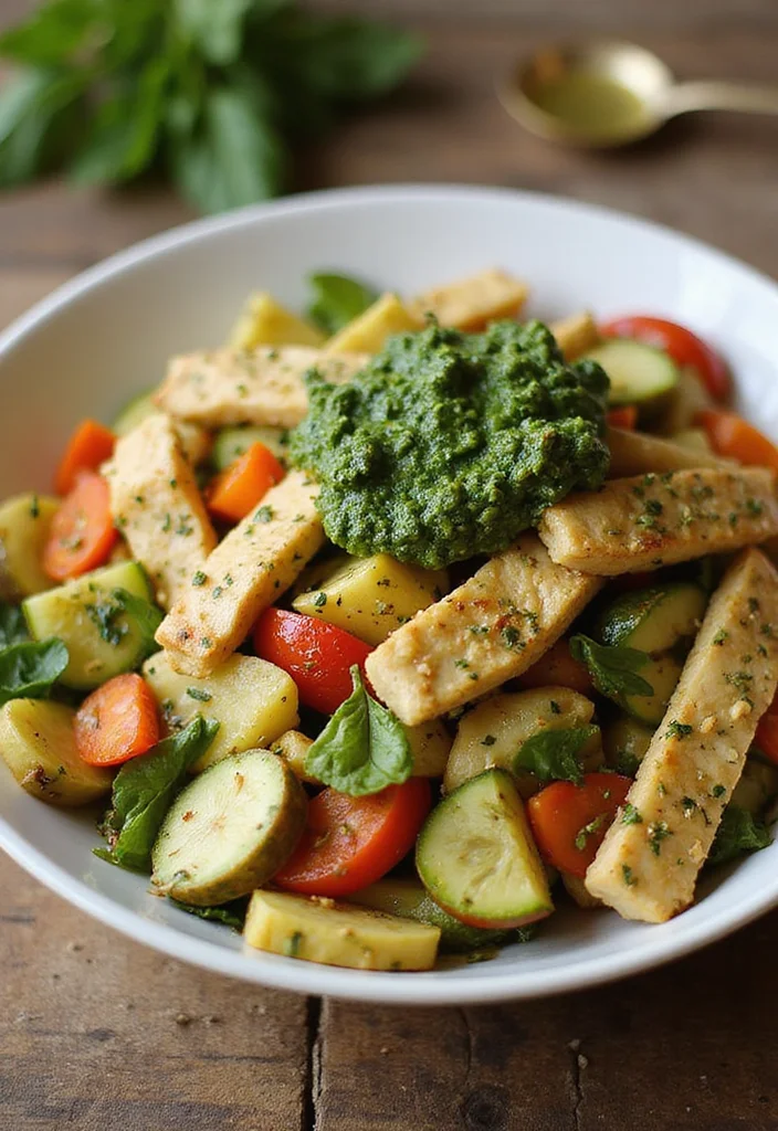 12 Healthy Meat Recipes Light and Satisfying - 7. Pesto Chicken Primavera