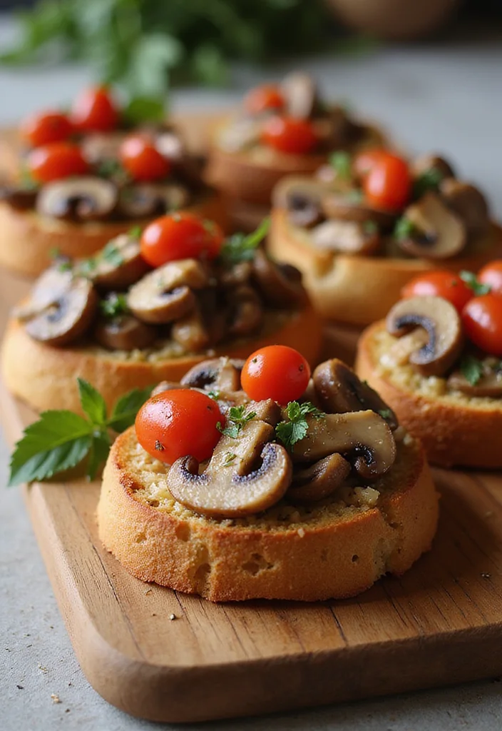 12 Healthy Mushroom Recipes for Simple Weeknight Dishes - 10. Mushroom & Tomato Bruschetta