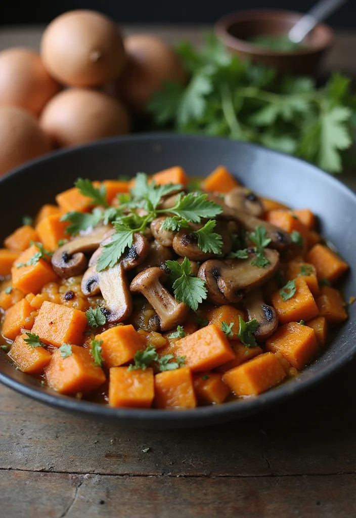 12 Healthy Mushroom Recipes for Simple Weeknight Dishes - 12. Mushroom & Sweet Potato Hash