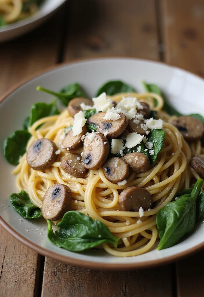 12 Healthy Mushroom Recipes for Simple Weeknight Dishes - 3. Creamy Mushroom and Spinach Pasta