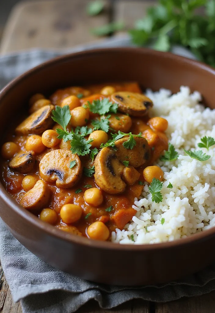 12 Healthy Mushroom Recipes for Simple Weeknight Dishes - 9. Mushroom & Chickpea Curry