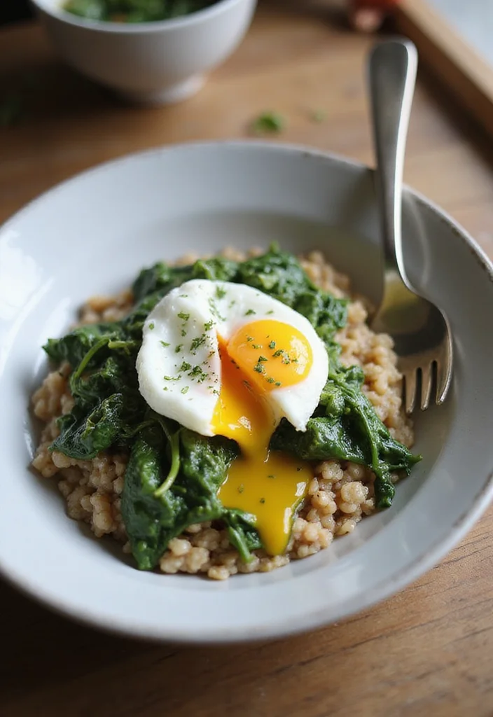 12 Healthy Oatmeal Recipes for Easy Everyday Meals - 6. Savory Spinach and Egg Oatmeal