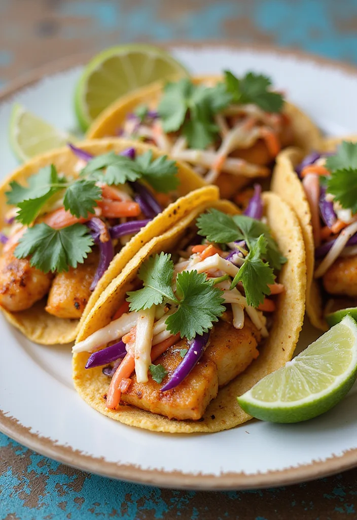 12 Healthy Pescatarian Recipes for Easy Meals - 3. Spicy Fish Tacos with Cabbage Slaw