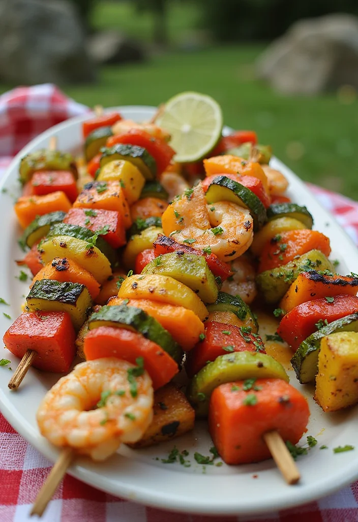 12 Healthy Pescatarian Recipes for Easy Meals - 8. Grilled Vegetable and Shrimp Skewers