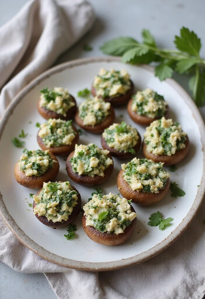 12 Healthy Pescatarian Recipes for Easy Meals - 9. Spinach and Feta Stuffed Mushrooms