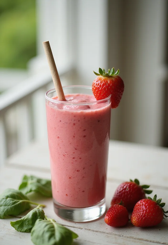 12 Healthy Smoothie Recipes for Energy and Balance - 7. Spinach Strawberry Smoothie