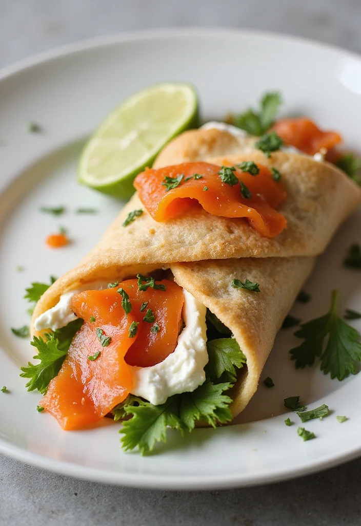 12 Keto Breakfast Recipes for Energy and Flavor - 11. Smoked Salmon and Cream Cheese Wrap