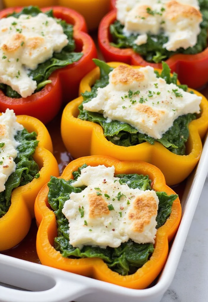 12 Light Dinner Recipes That Still Satisfy - 7. Spinach Feta Stuffed Peppers