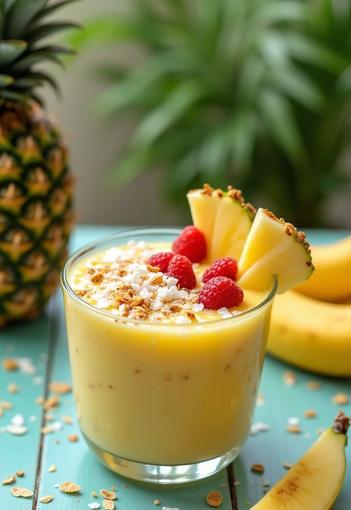 12 Pineapple Dessert Recipes with Fresh Tropical Flavor - 3. Pineapple Banana Smoothie Bowl