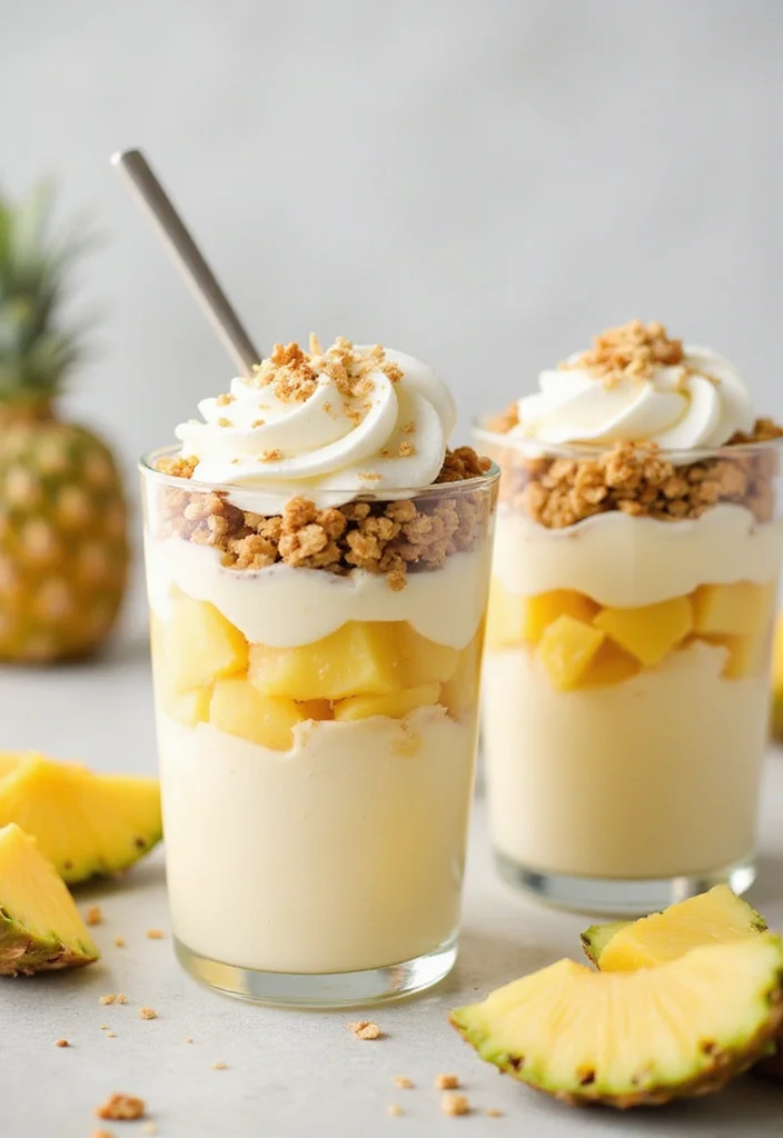 12 Pineapple Dessert Recipes with Fresh Tropical Flavor - 5. Pineapple Pudding Parfait