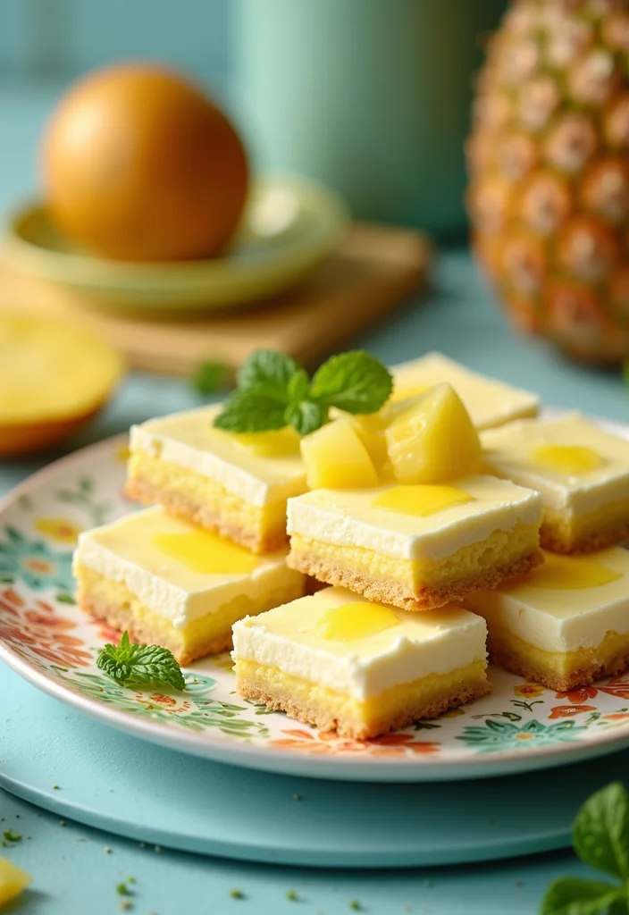12 Pineapple Dessert Recipes with Fresh Tropical Flavor - 7. Pineapple Cream Cheese Bars
