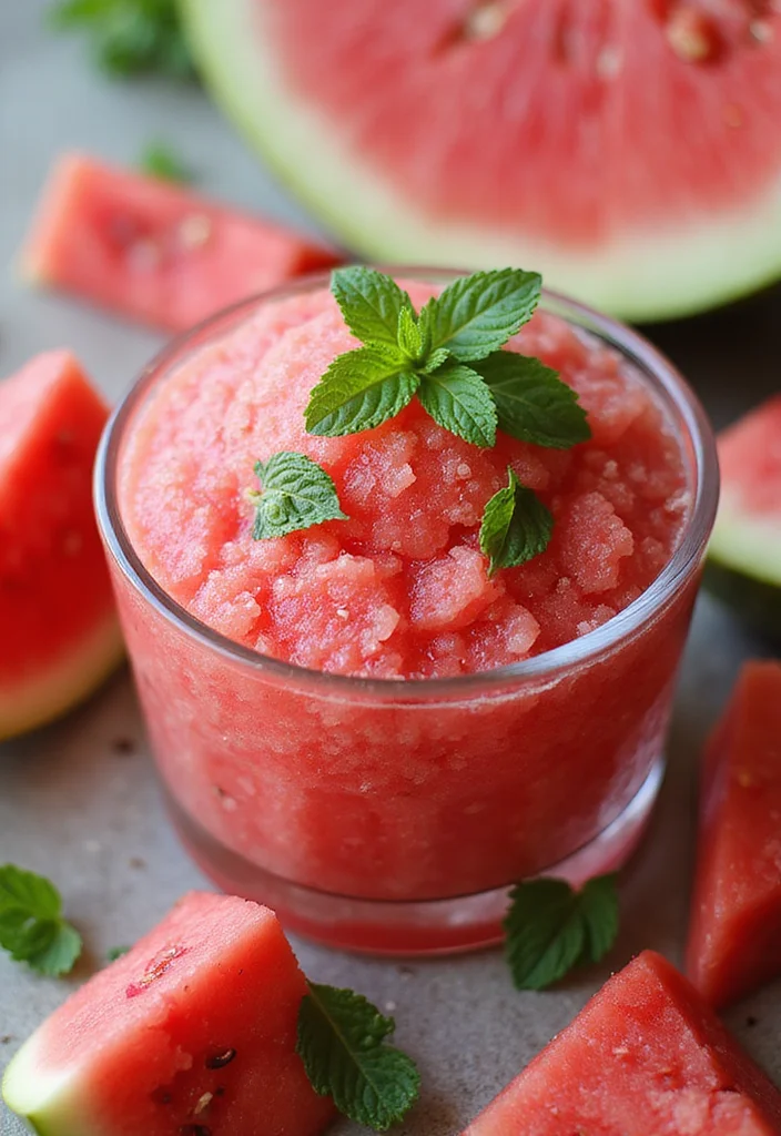 12 Summer Dessert Recipes Light and Refreshing - 2. Watermelon Mint Granita