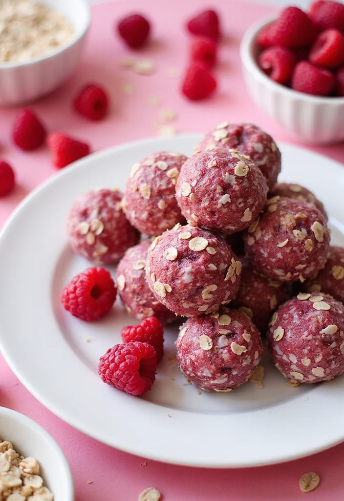 12 Summer Dessert Recipes Light and Refreshing - 8. Raspberry Coconut Energy Balls