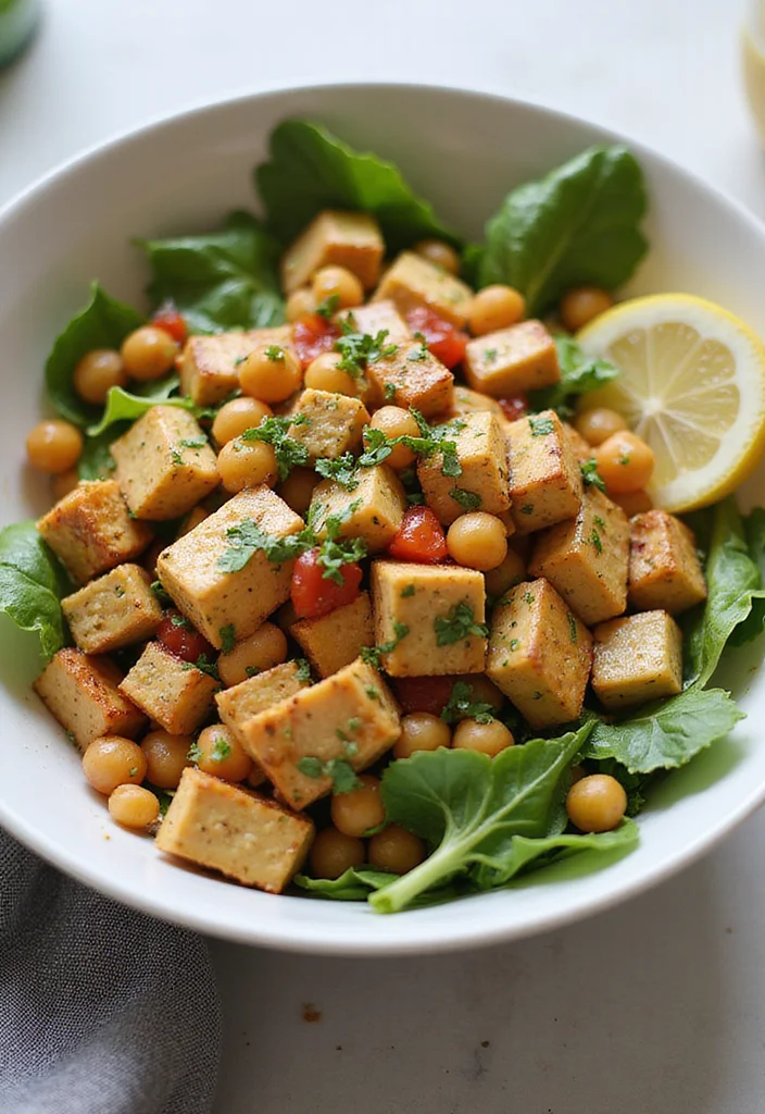 12 Tofu Dinner Recipes for Easy Flavorful Meals - 10. Tofu and Chickpea Salad