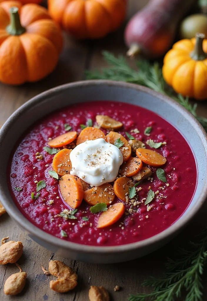 12 Vegan Fall Recipes with Warm Seasonal Flavor - 10. Creamy Beet and Carrot Soup
