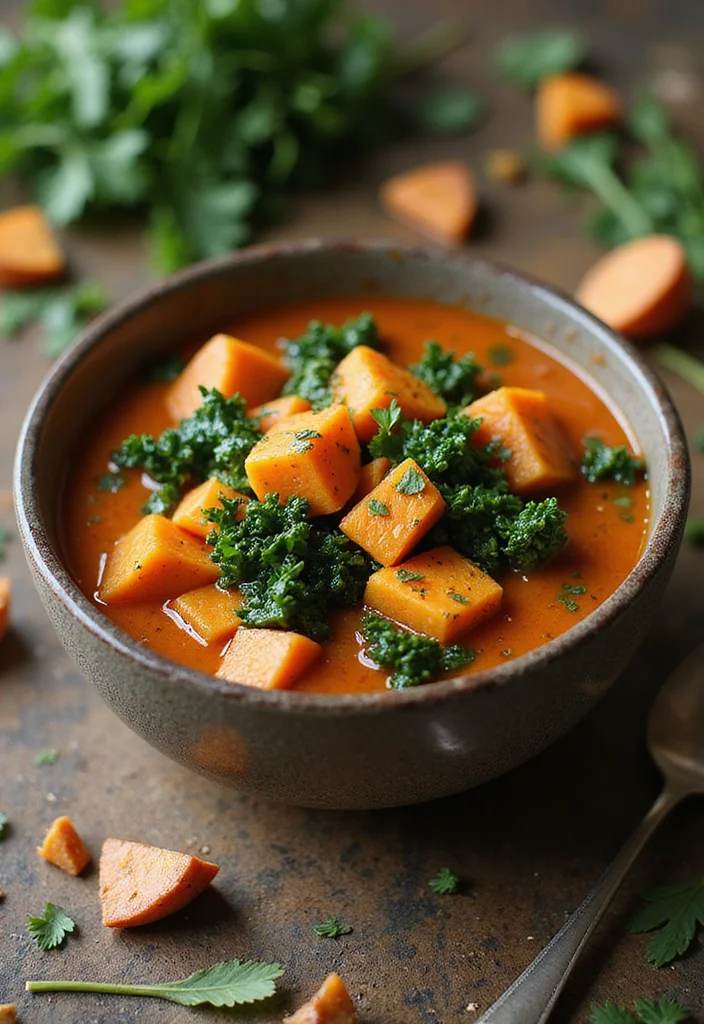 12 Vegan Fall Recipes with Warm Seasonal Flavor - 4. Sweet Potato and Kale Stew