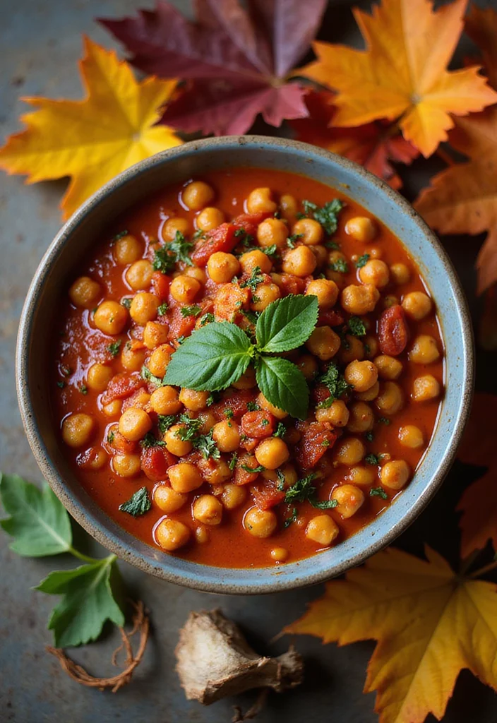 12 Vegan Fall Recipes with Warm Seasonal Flavor - 6. Spicy Tomato and Chickpea Stew