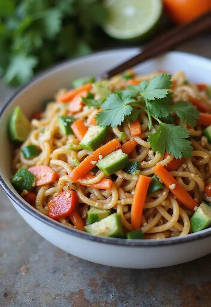 12 Vegan Pasta Recipes for Comforting Dinners - 8. Thai Peanut Noodle Salad