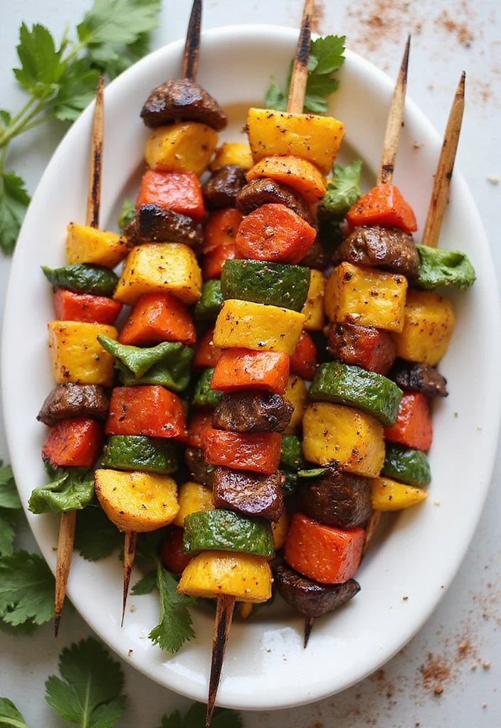 12 Vegan Vegetable Recipes for Fresh Weeknight Meals - 12. Rainbow Veggie Skewers