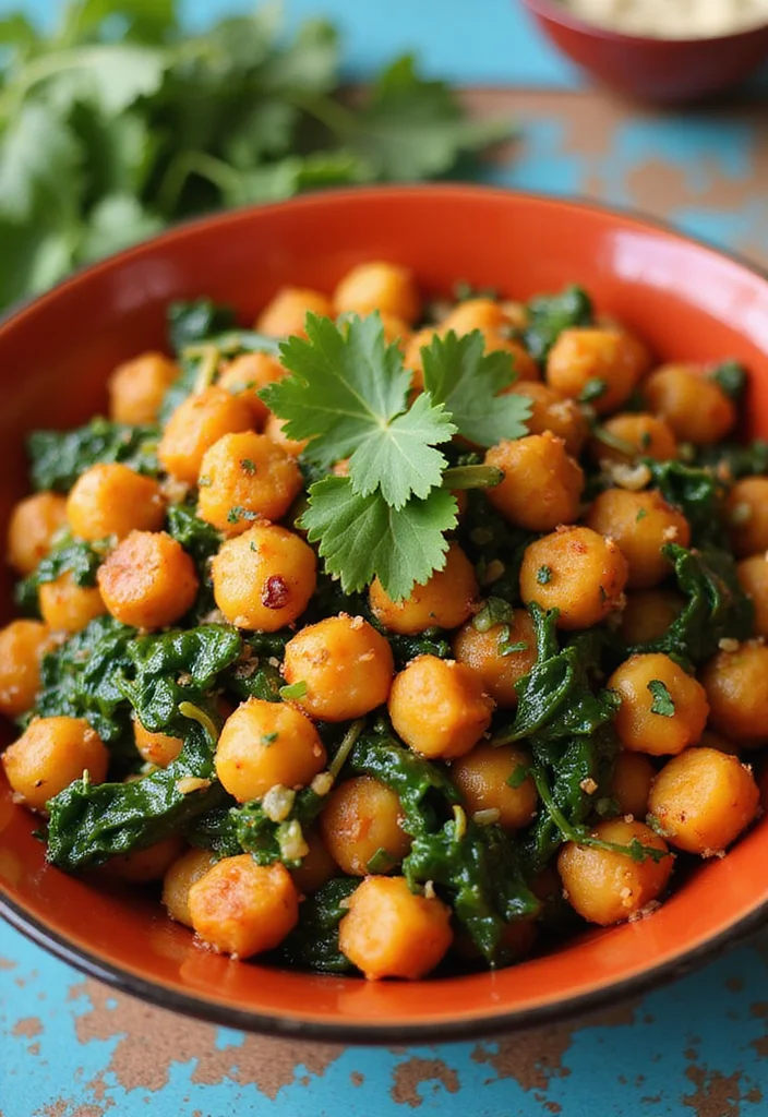 12 Vegan Vegetable Recipes for Fresh Weeknight Meals - 3. Spicy Chickpea and Spinach Stir-Fry